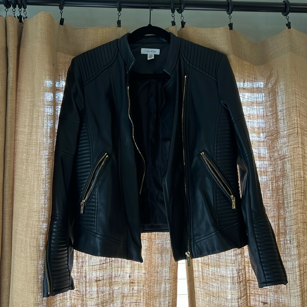 Calvin Klein Moto faux leather jacket